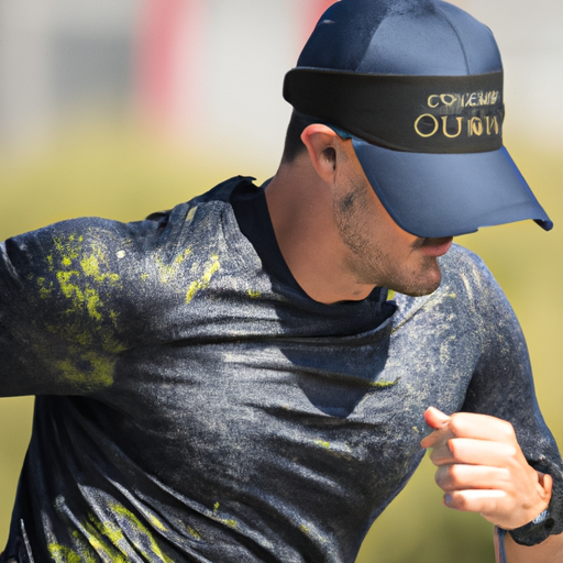 ספורטאי חובש כובע אנדר ארמור תוך כדי ריצה, המוכיח את הנוחות והעמידות שלו